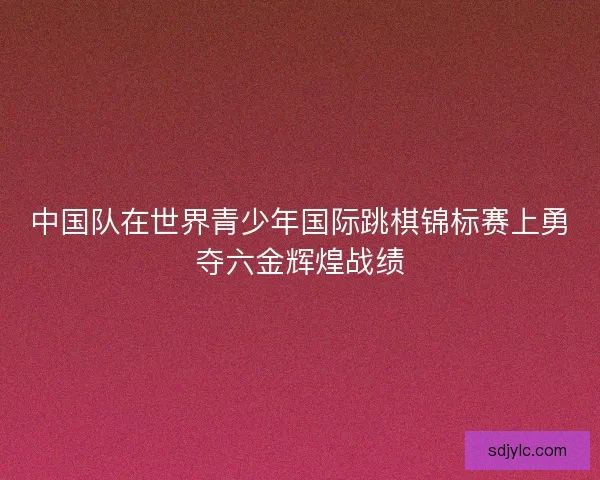 中国队在世界青少年国际跳棋锦标赛上勇夺六金辉煌战绩