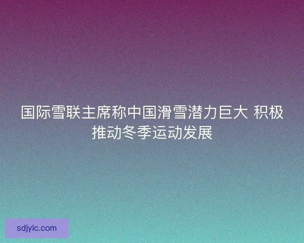 国际雪联主席称中国滑雪潜力巨大 积极推动冬季运动发展