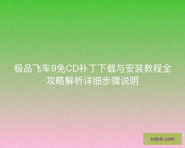 极品飞车9免CD补丁下载与安装教程全攻略解析详细步骤说明